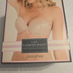 Nude Lace Strapless Push-Up Bra – Size B